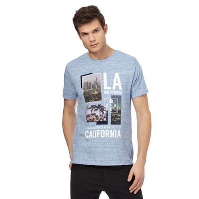 Big and tall blue 'hollywood' print t-shirt